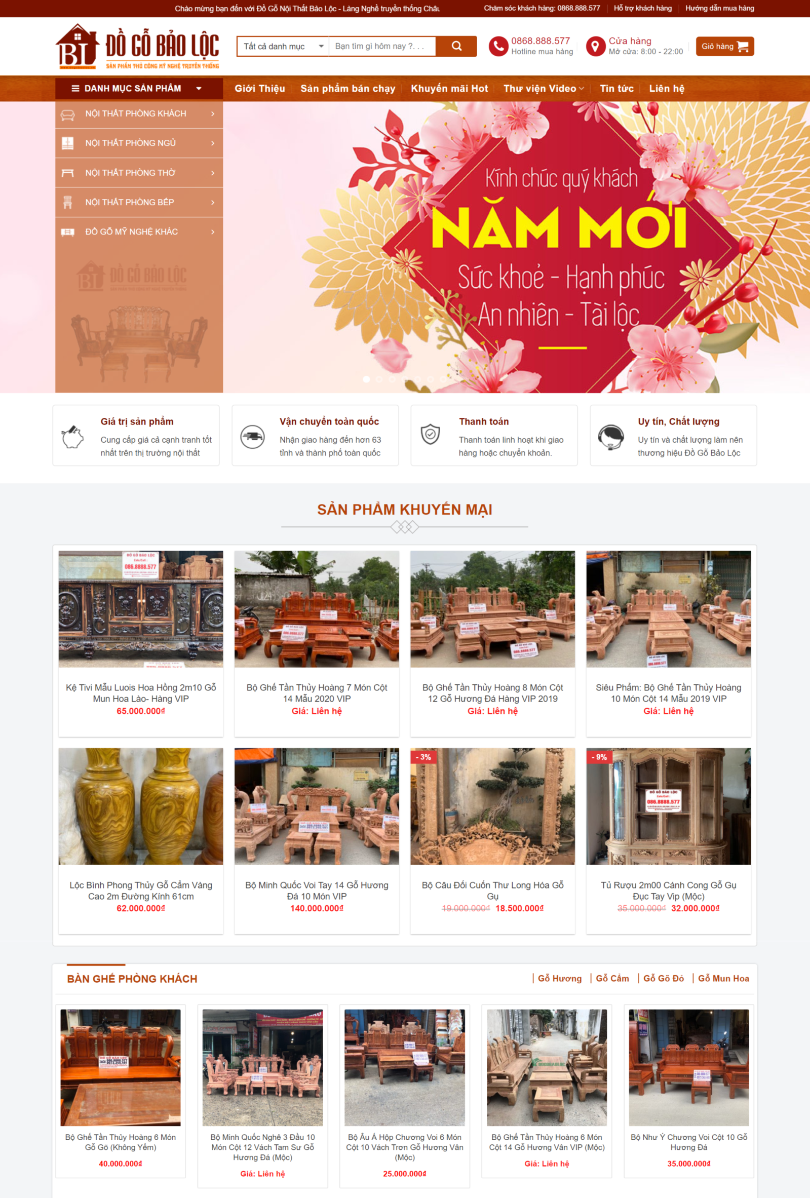 MGiao diện web đồ gỗ