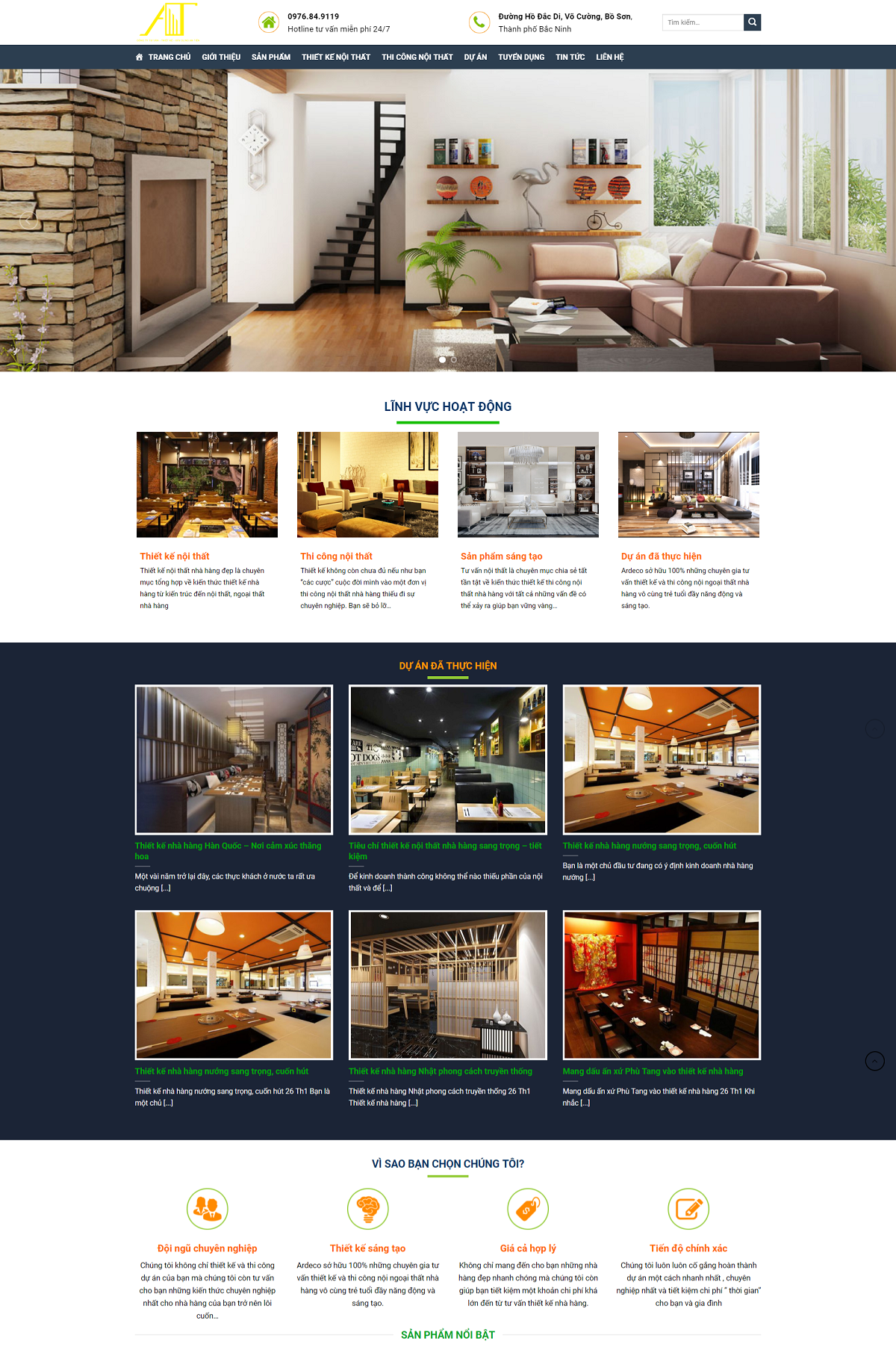 MGiao diện web nội thất xây dựng tiến an