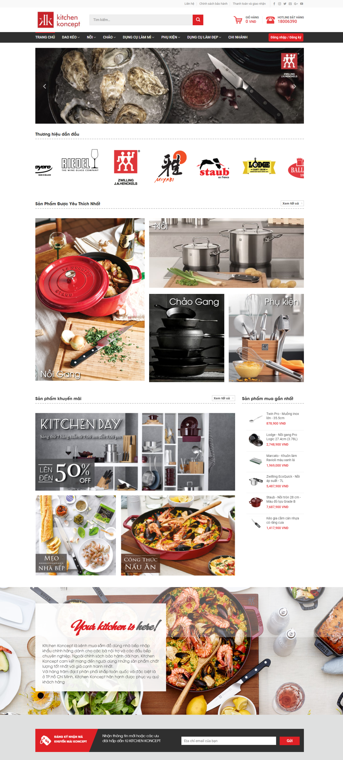 MGiao diện web thiết bị nhà bếp đẹp