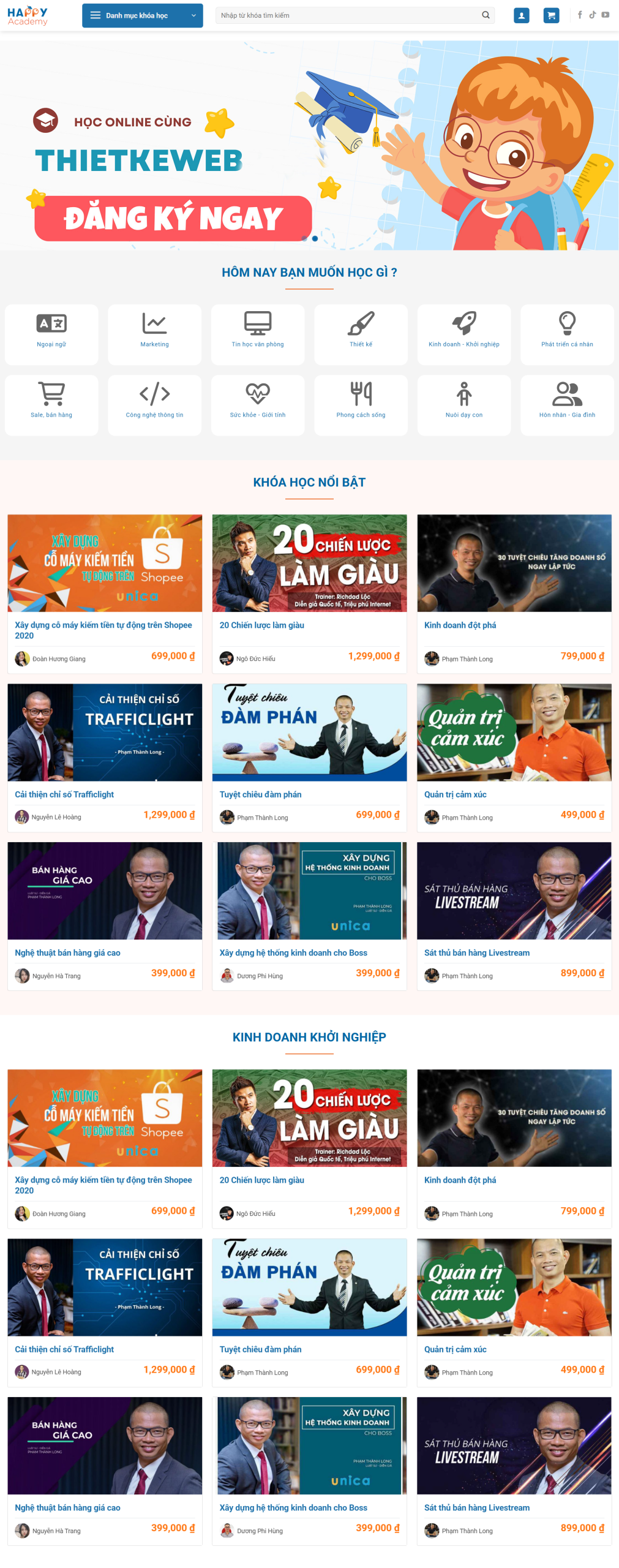 MSource Code Theme wordpress bán khóa học