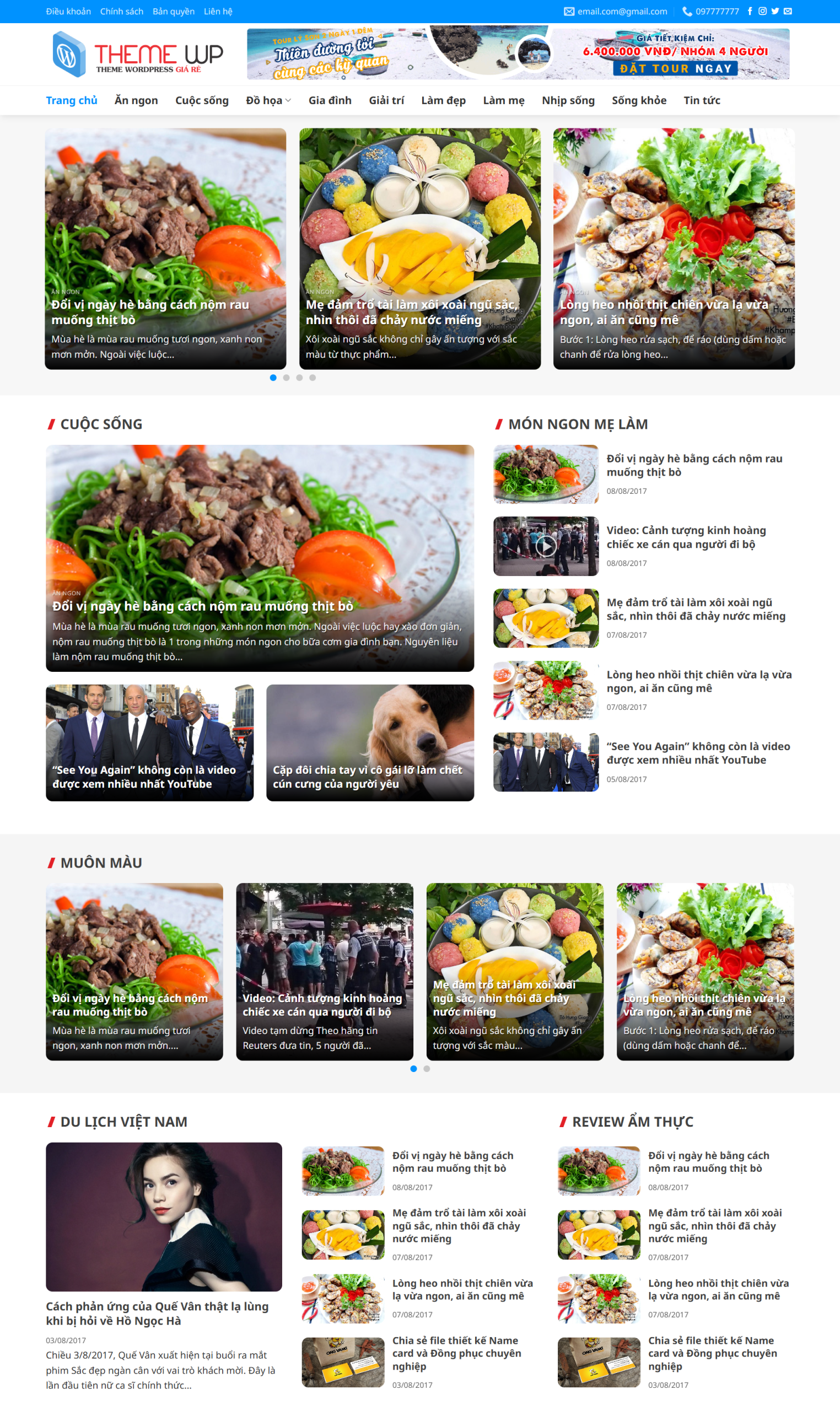 MSource Code Theme wordpress blog, tin tức du lịch