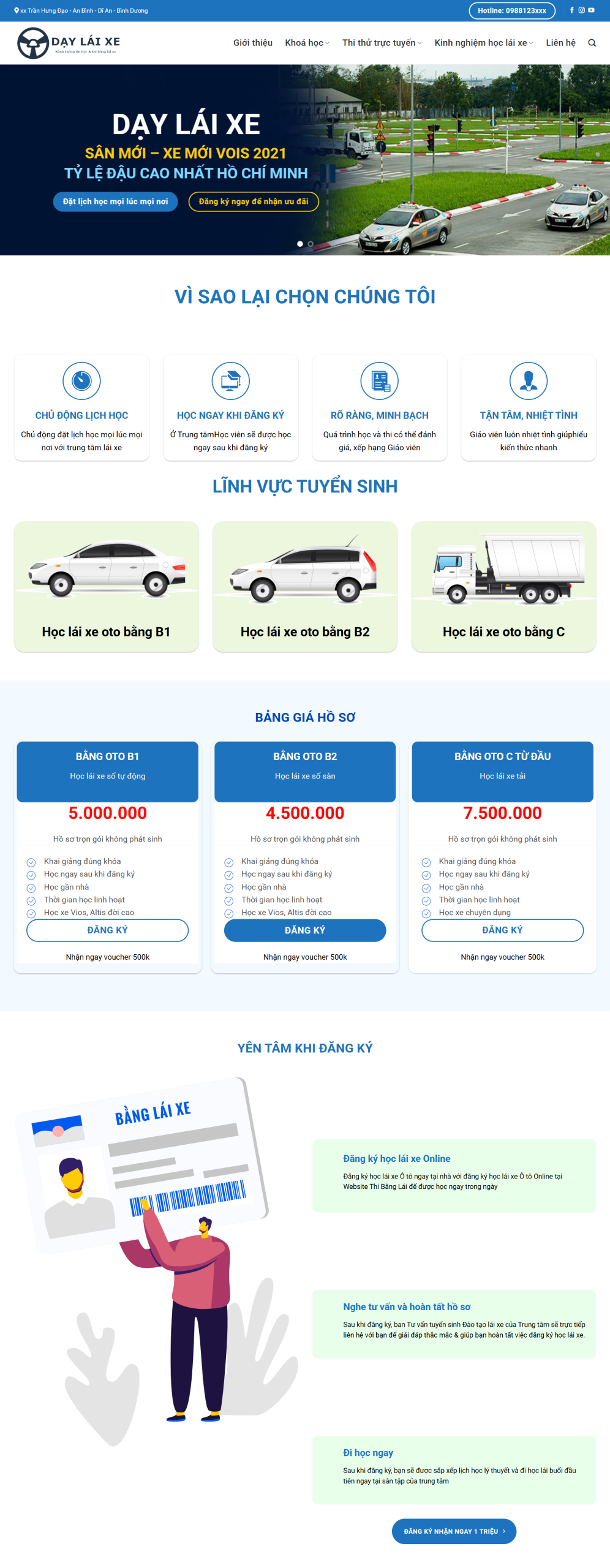 MSource Code Mẫu Website dạy lái xe 02 chuẩn đẹp