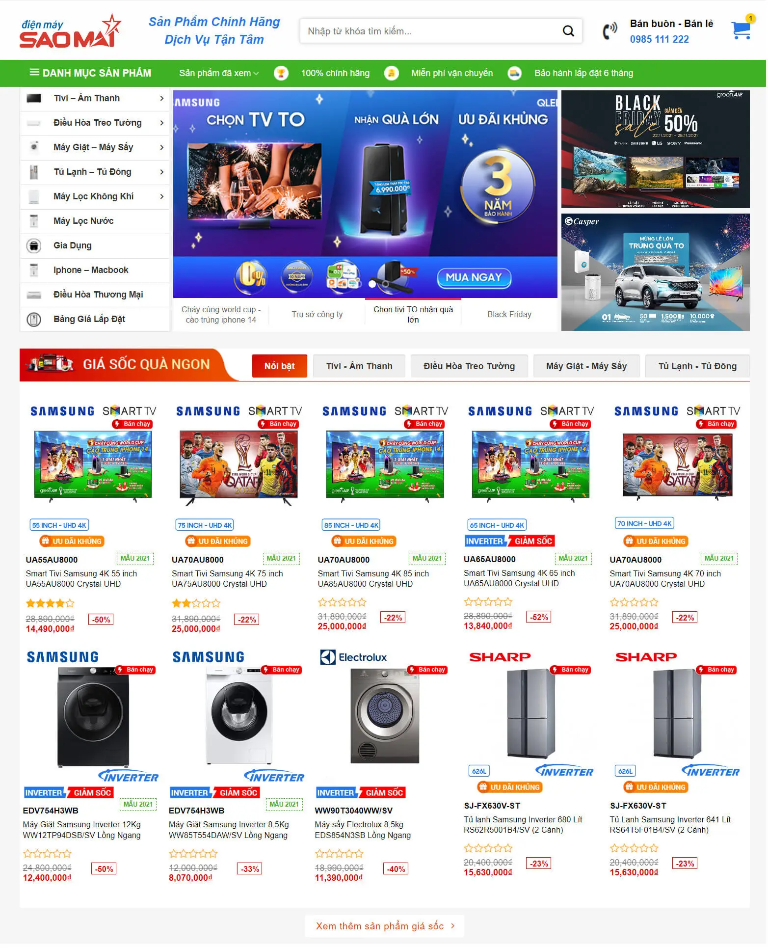 MWebsite điện máy trình bày đẹp thu hút người xem-TB