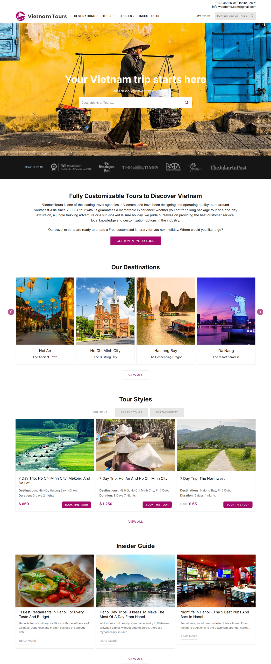 MSource Code Mẫu Website du lịch 18 chuẩn đẹp