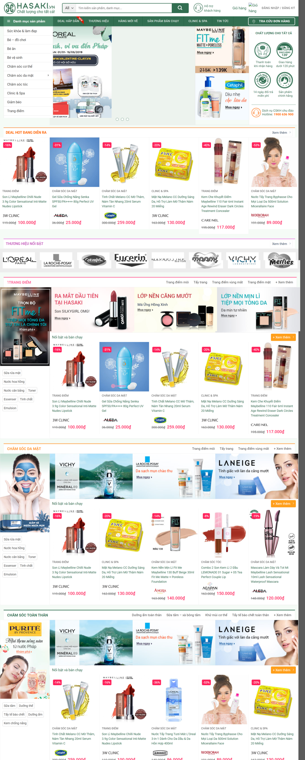 MSource Code Theme WordPress cửa hàng bán mỹ phẩm giống Hasaki
