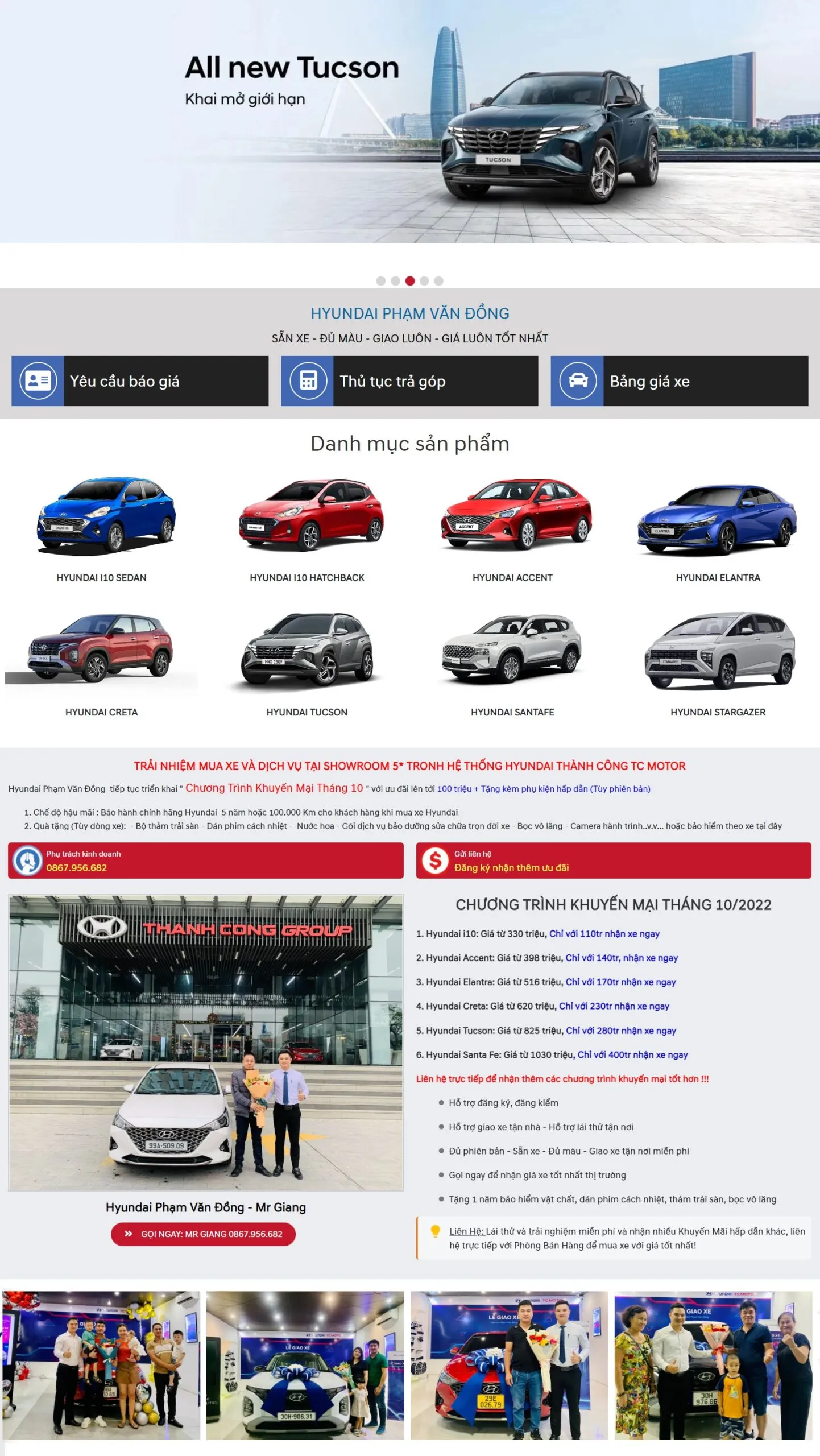 MThiết kế web xe ô tô hãng Hyundai Đẹp mắt đẹp-TB