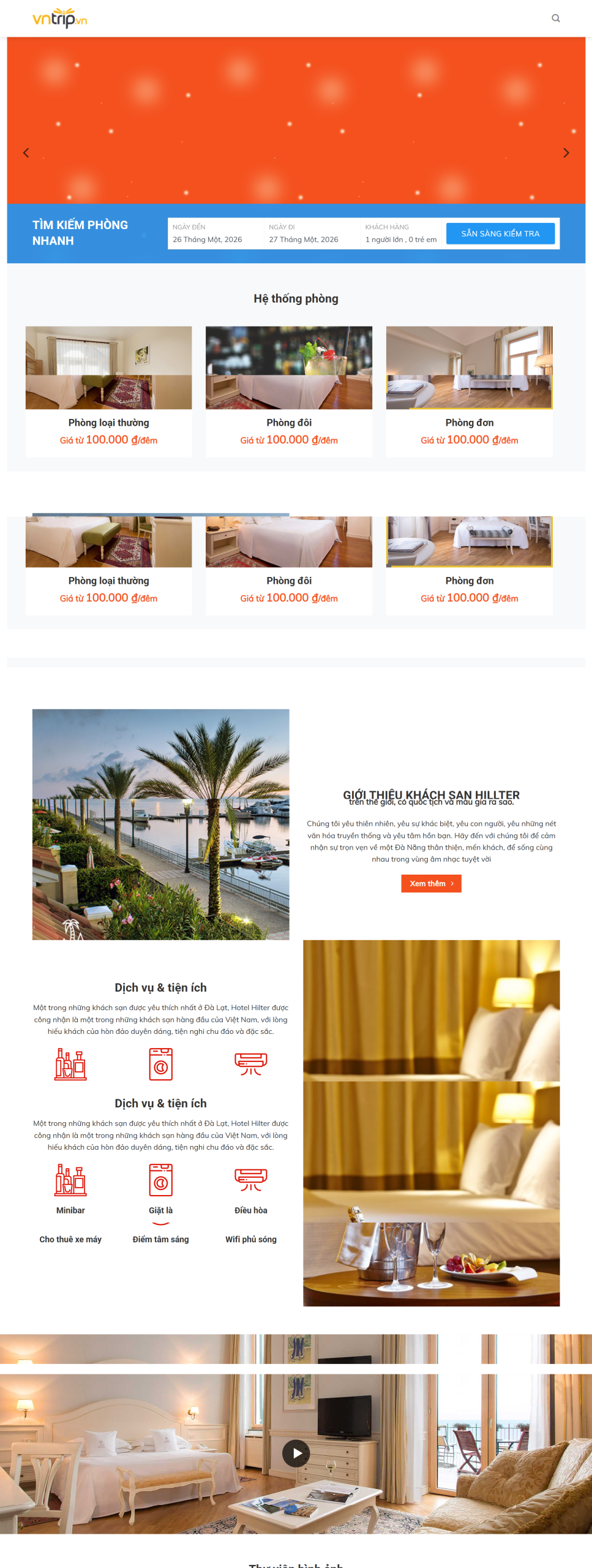 MSource Code Mẫu Website Bán dịch vụ du lịch khách sạn chuẩn đẹp