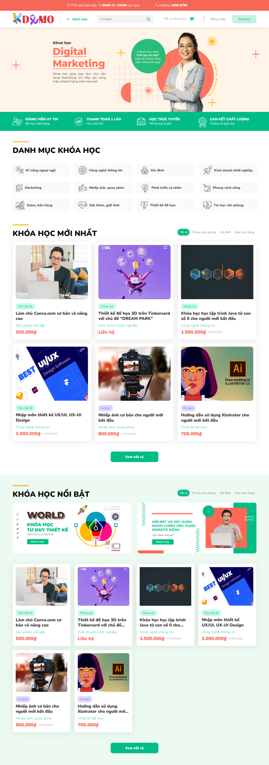 MSource Code Mẫu Website Bán khóa học 03 chuẩn đẹp