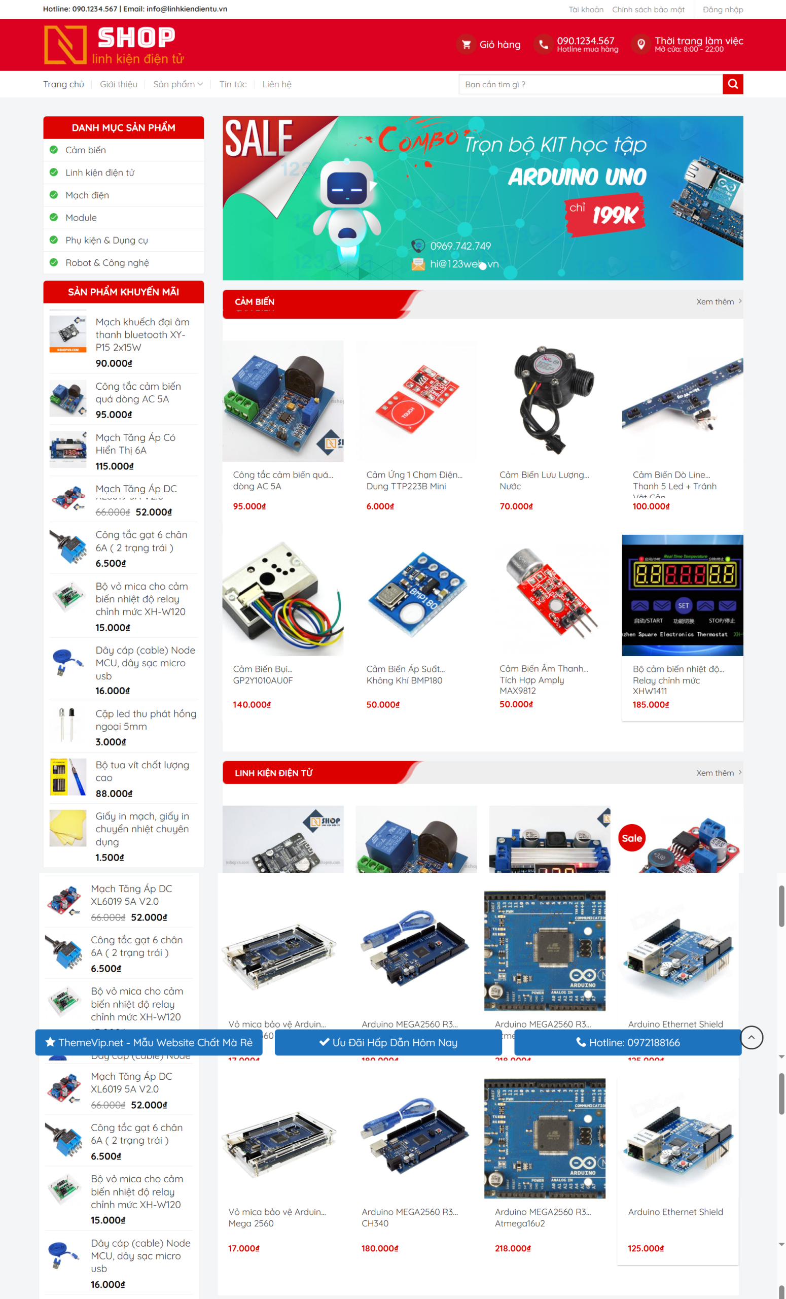 MSource Code Theme wordpress bán linh kiện điện tử