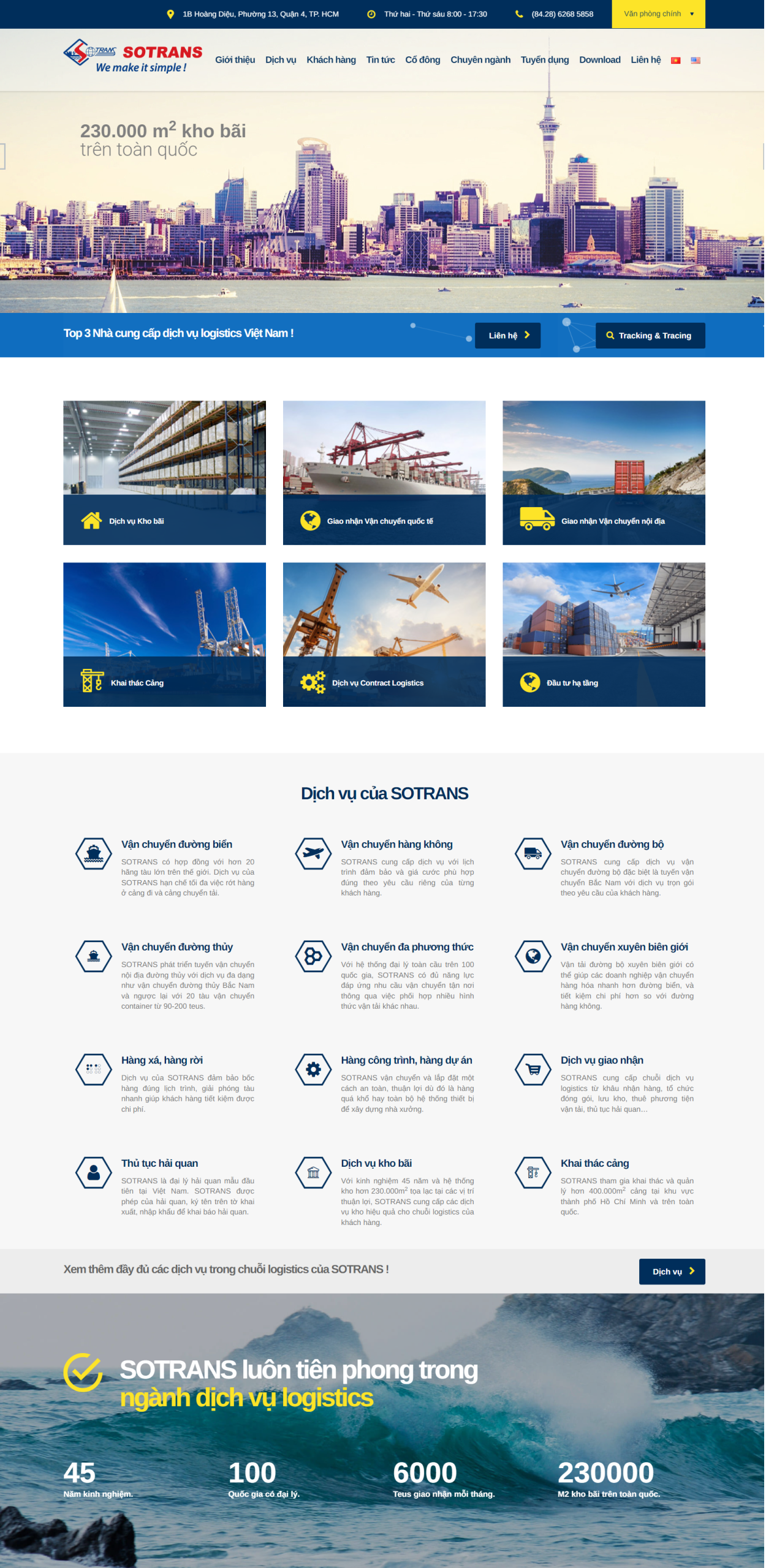 MGiao diện web dịch vụ logistics Việt Nam-TB