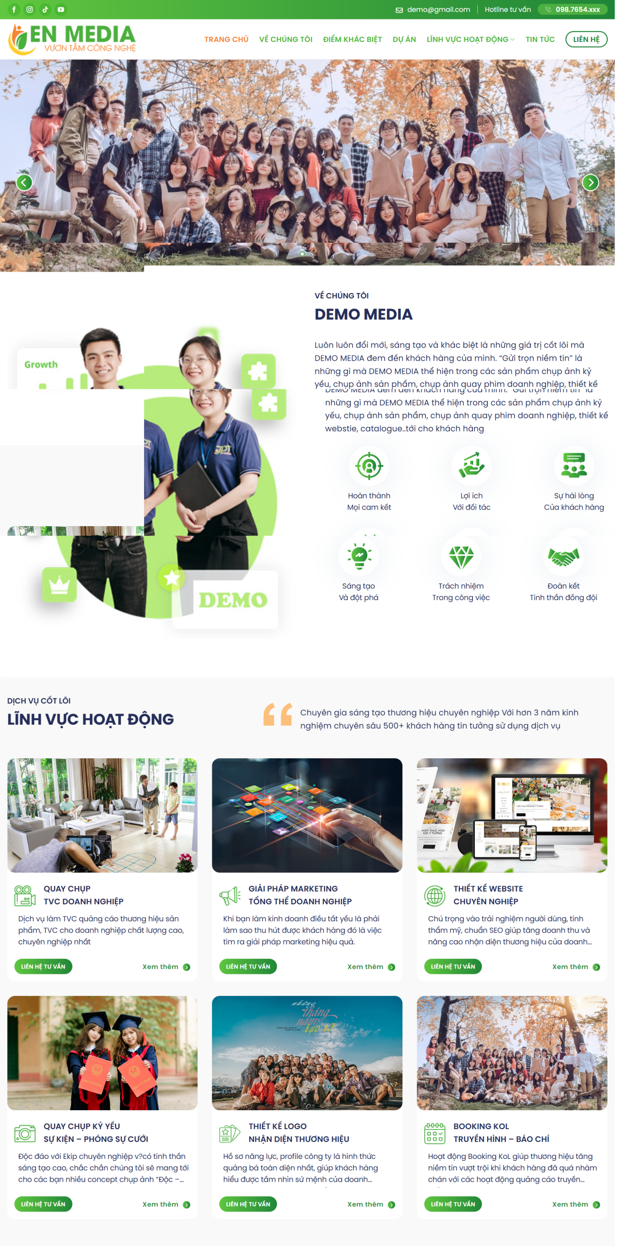 MSource Code Mẫu Website công ty marketing media chuẩn đẹp