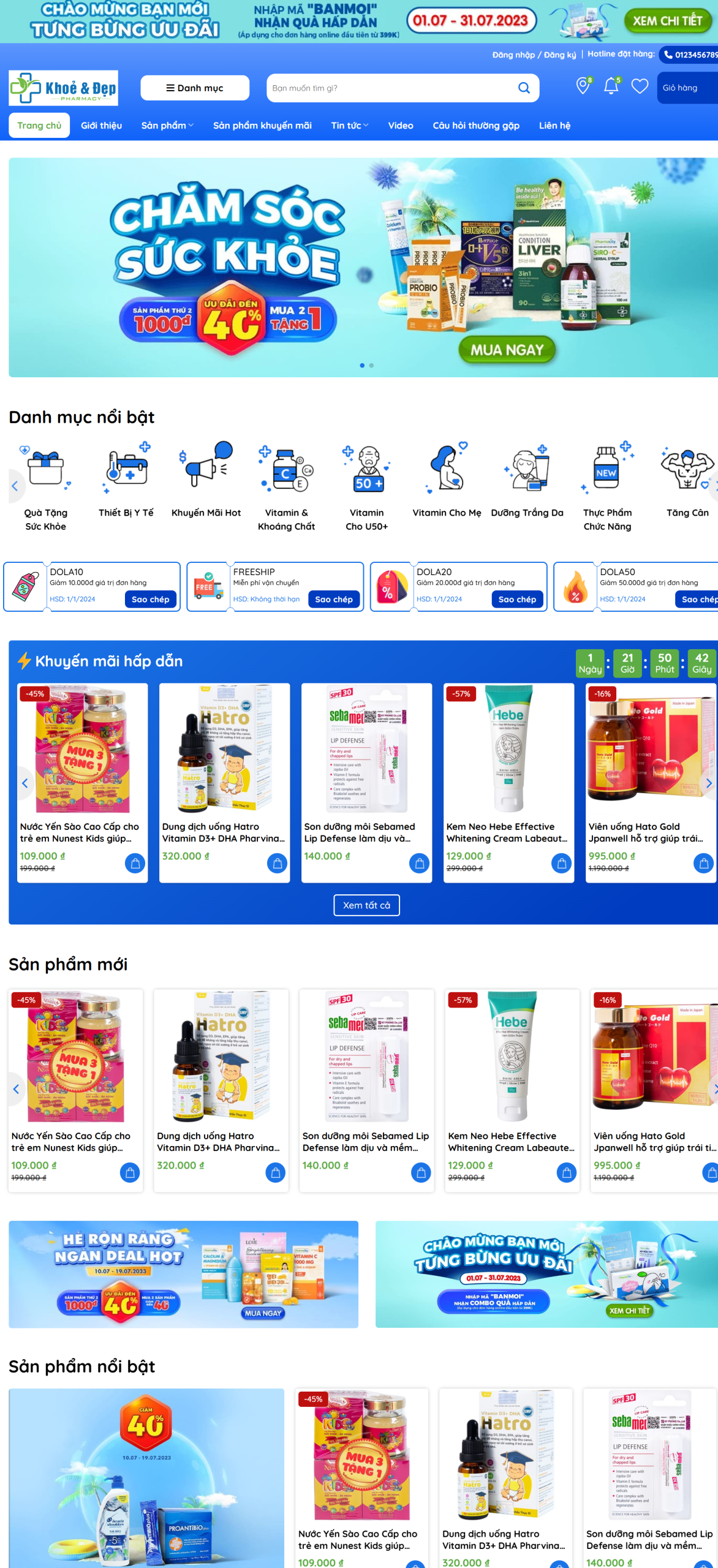 MSource Code Mẫu Website bán thuốc cửa hàng nhà thuốc chuẩn đẹp