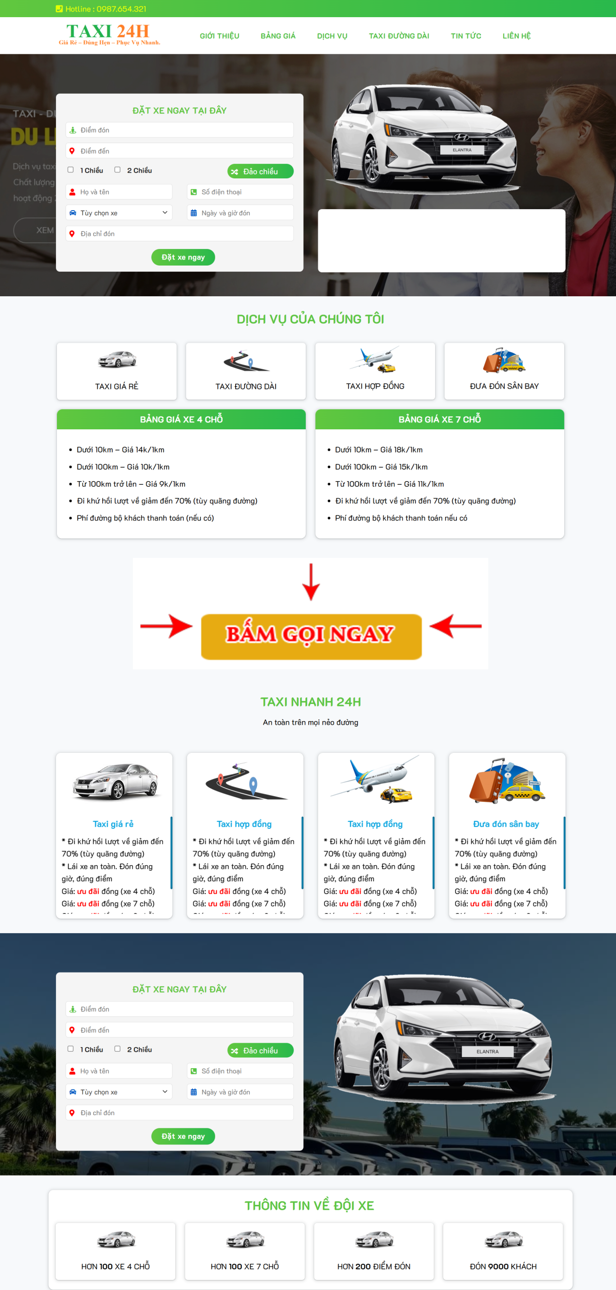 MSource Code Theme WordPress dịch vụ taxi 02