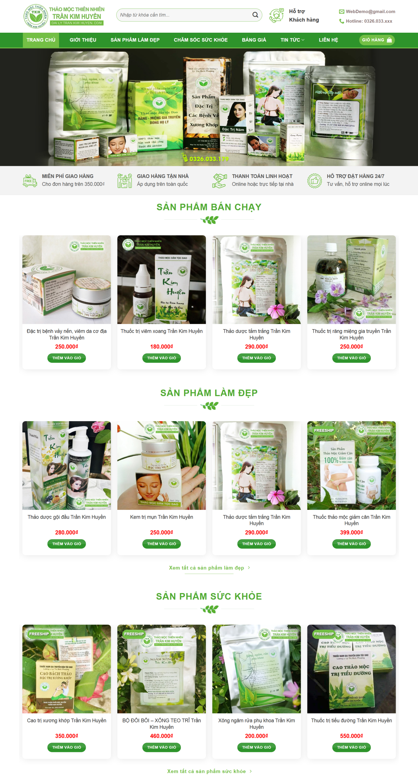 MSource Code Mẫu Website bán dược phẩm, thuốc nam 02 chuẩn đẹp