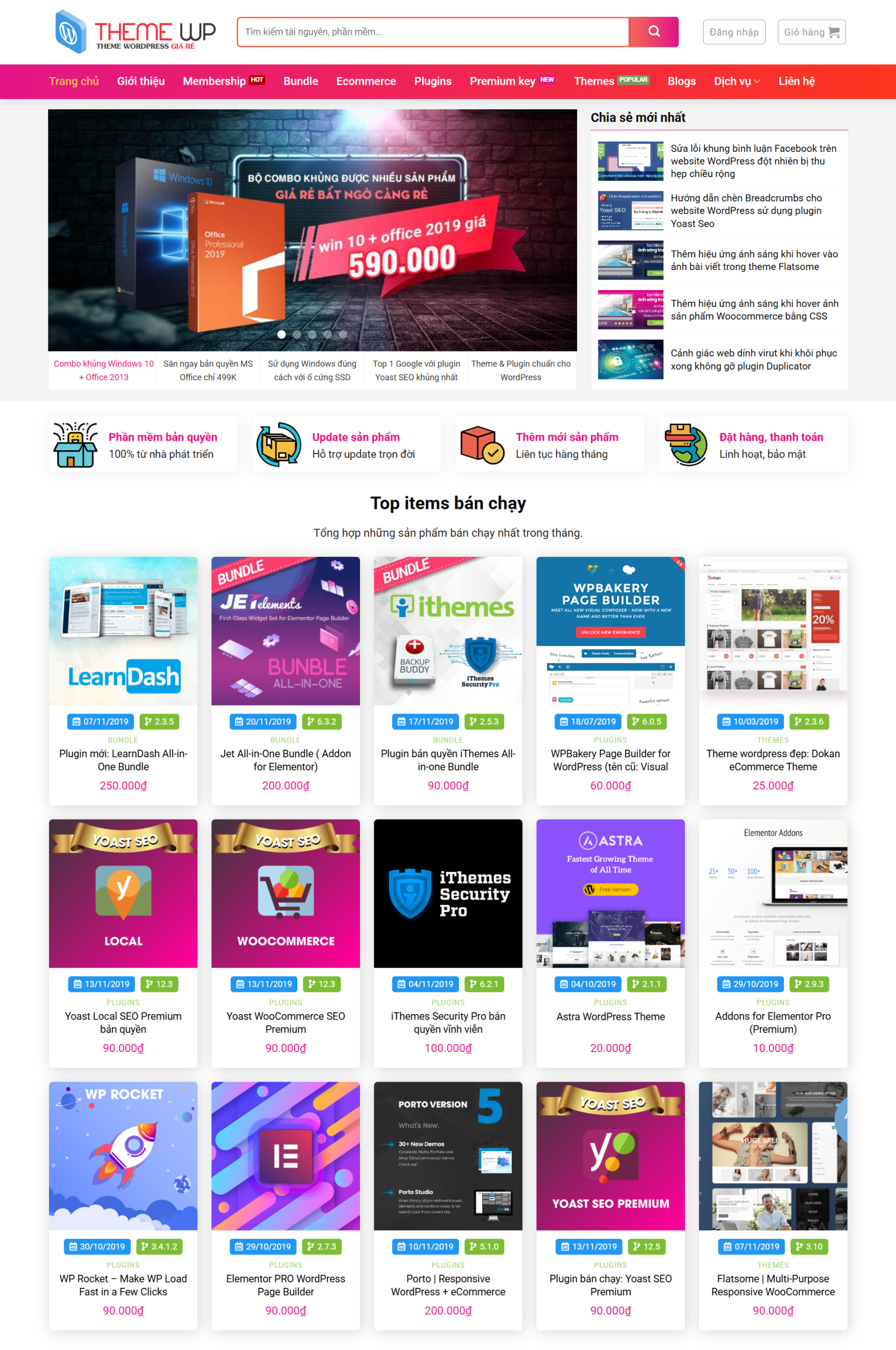 MSource Code Theme WordPress Shop bán tài nguyên, sản phẩm số, mã nguồn
