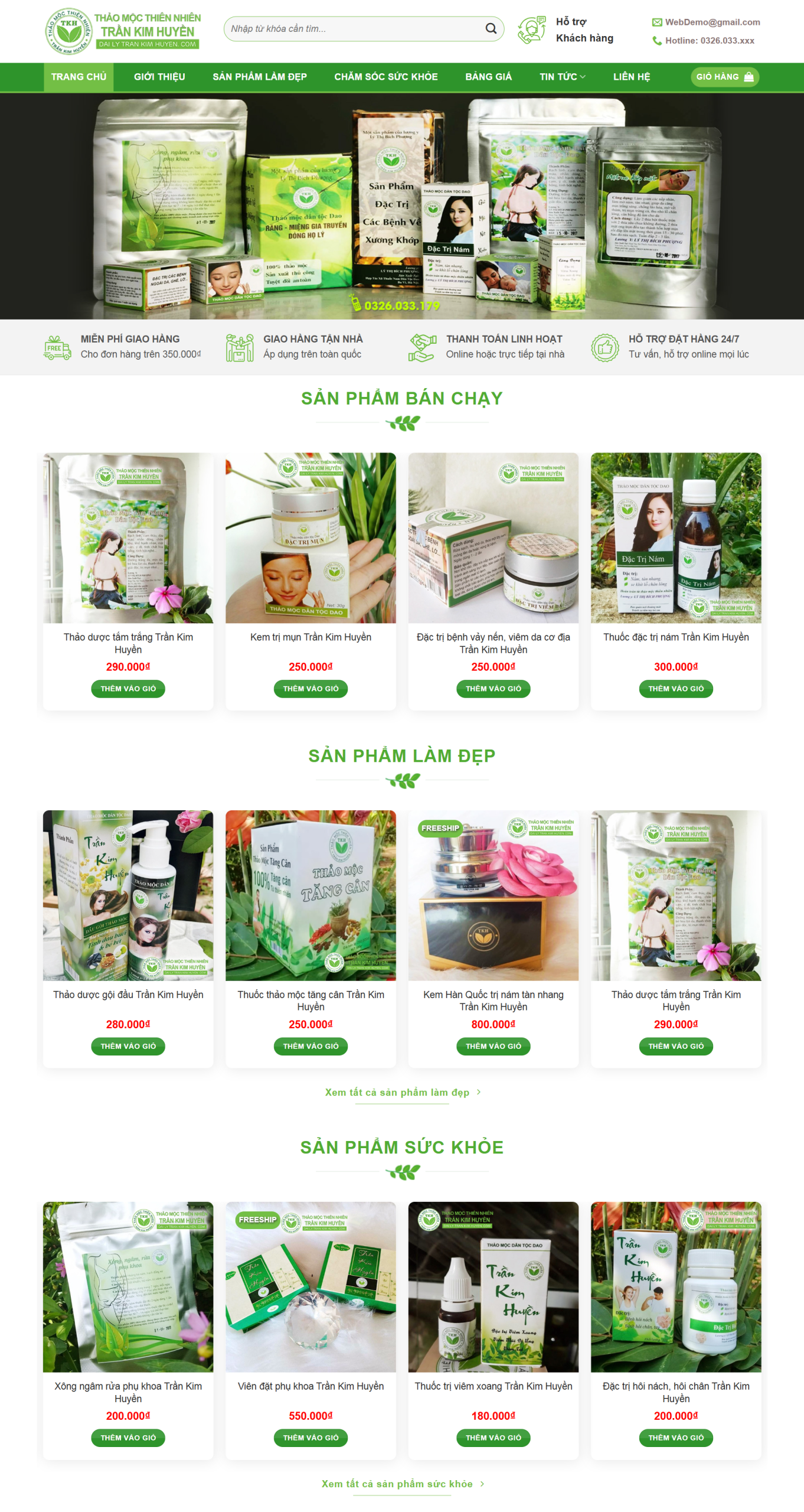 MSource Code Mẫu Website bán dược phẩm, thuốc nam 02 chuẩn đẹp