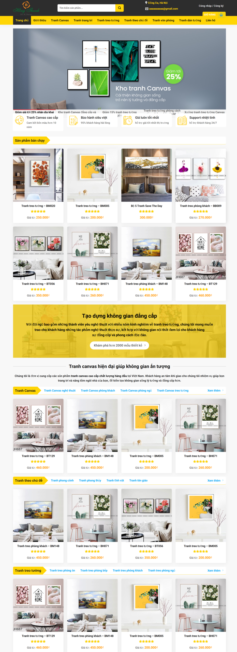MSource Code Theme WordPress bán tranh tường, canvas