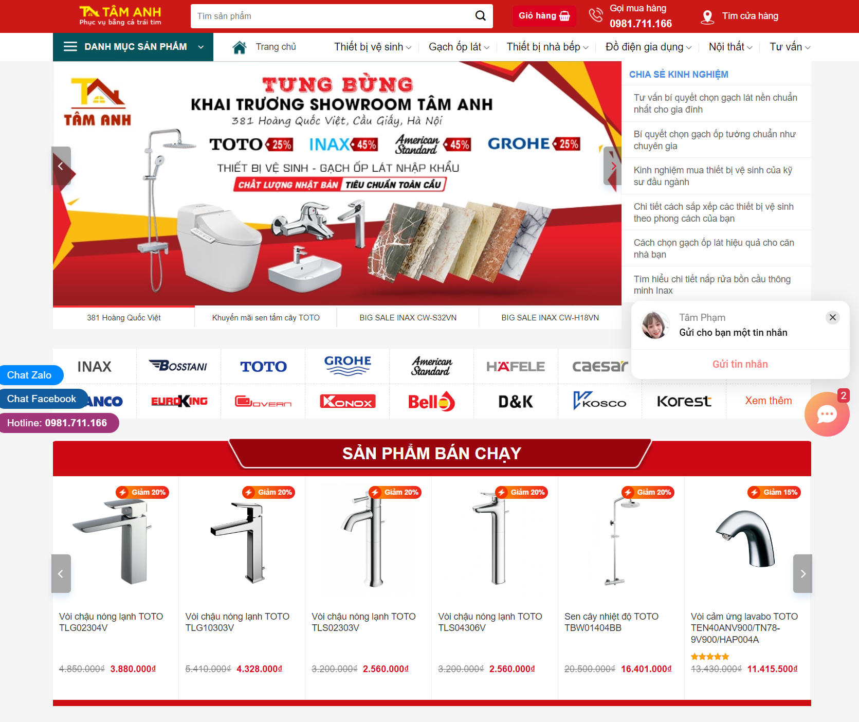 MGiao diện web thiết bị vệ sinh, nội thất đẹp mắt-TB