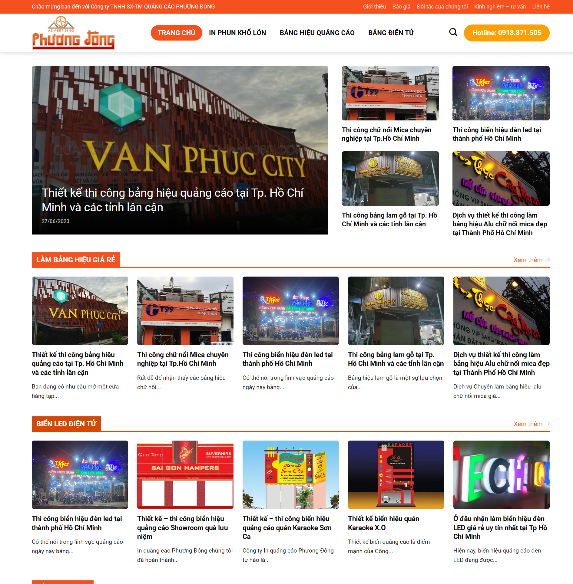 MWebsite Công ty In quảng cáo Phương Đông-NBW