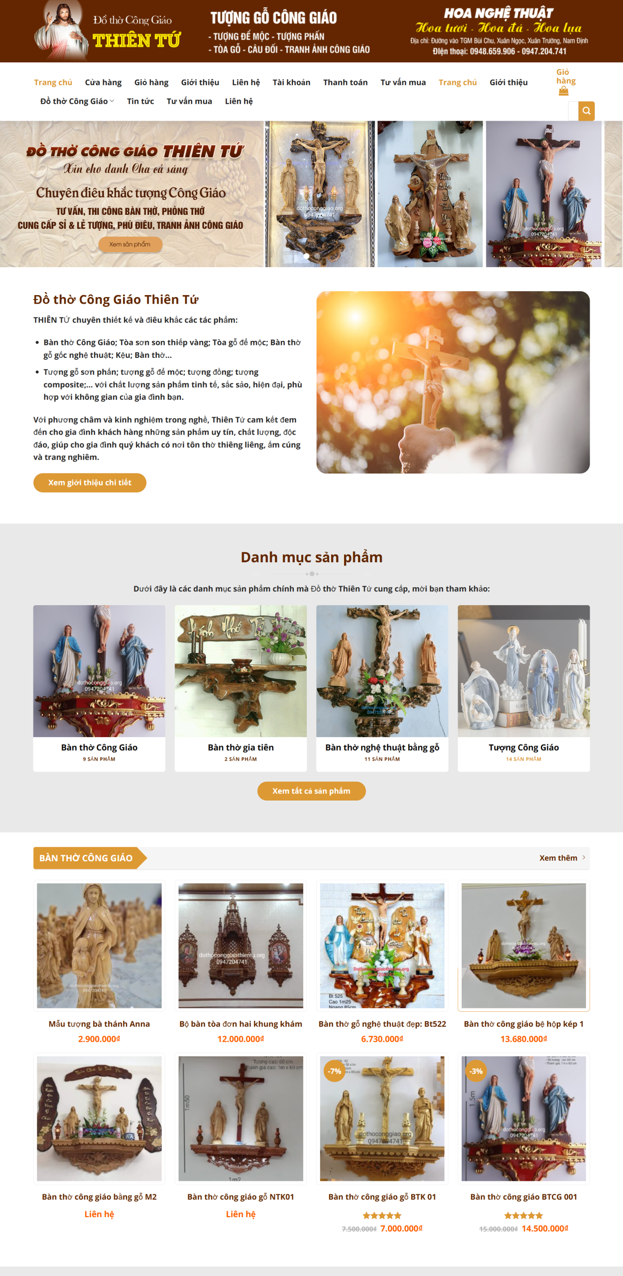 MWebsite cửa hàng bán đồ thờ Công giáo-NBW