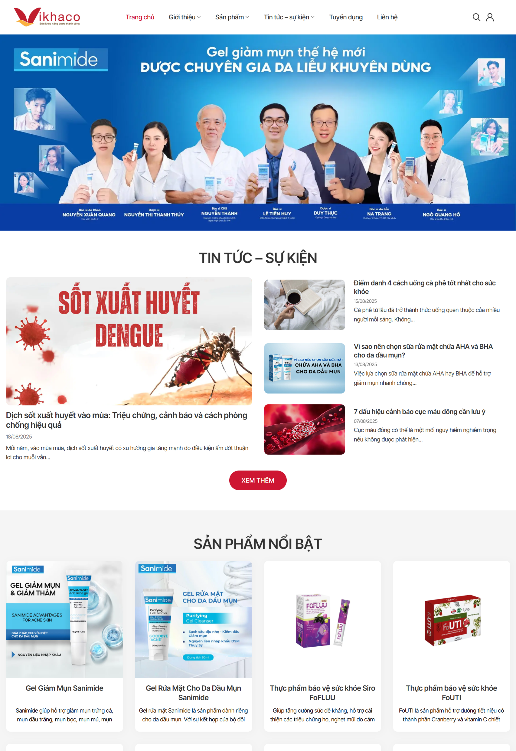 MWebsite Công ty Dược phẩm Vikhaco-NBW