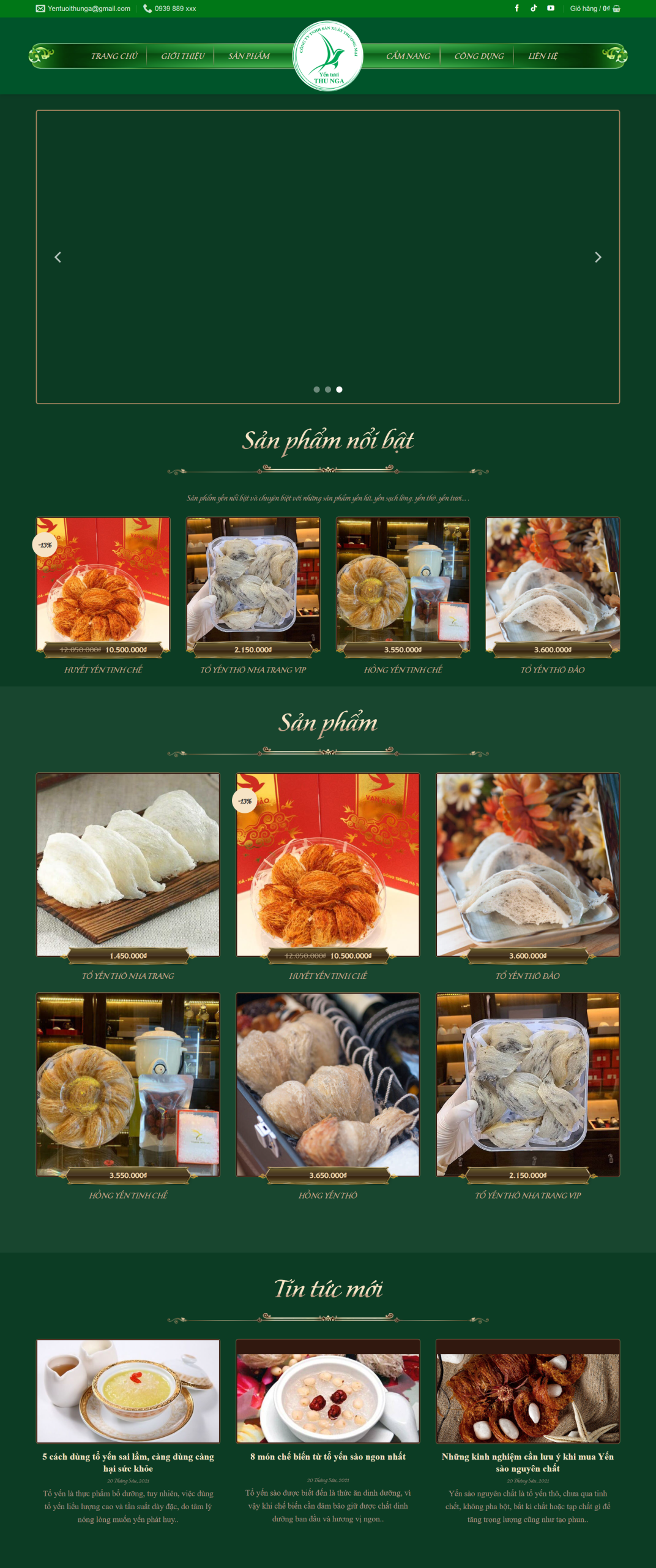 MSource Code Theme WordPress yến sào 02